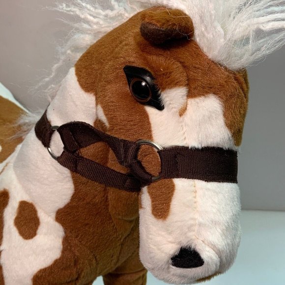 Adventure Planet 19” Standing American Paint Horse Plush Brown Bendable Legs - Picture 3 of 7